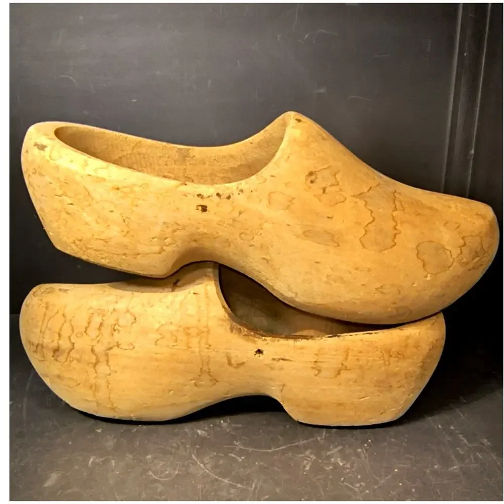 1831.  Large Vintage Wooden Dutch Shoes